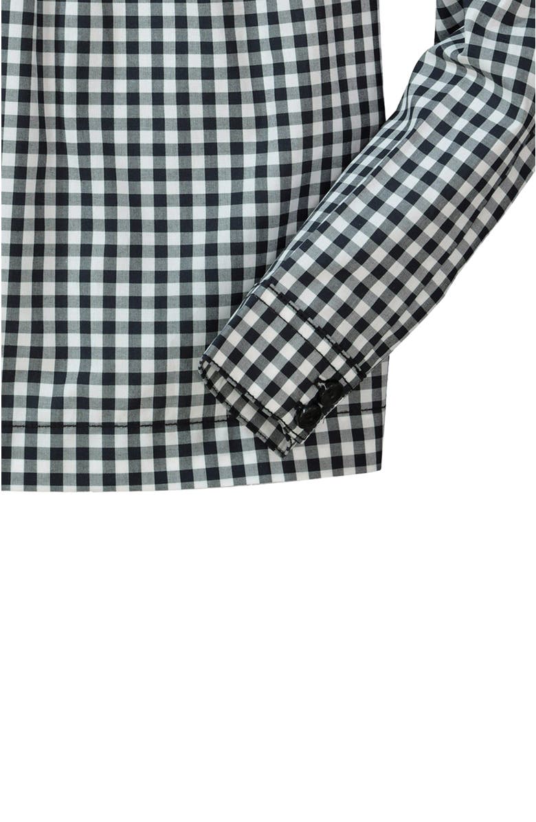 Hope & Henry Baby Girls' Ruffle Yoke Blouse, Infant, Alternate, color, Black & White Buffalo Plaid