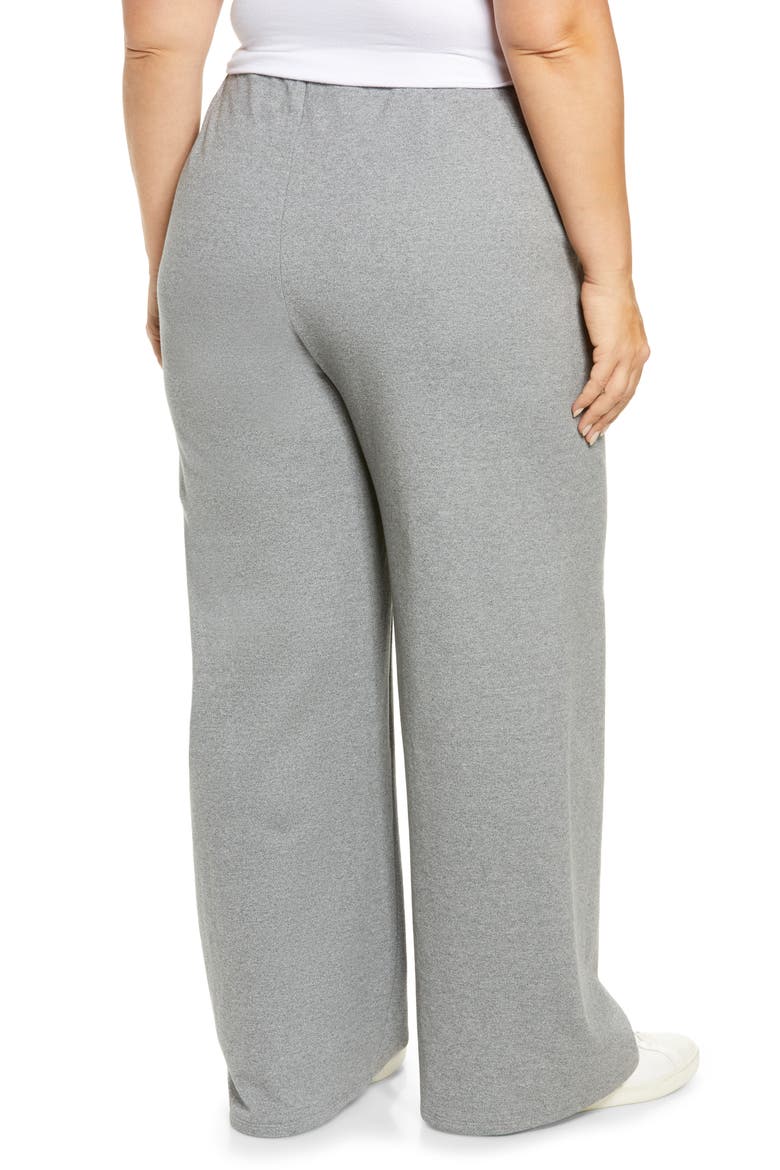 Mélange Wide Leg Stretch Organic Cotton Pants, Alternate, color, METOR