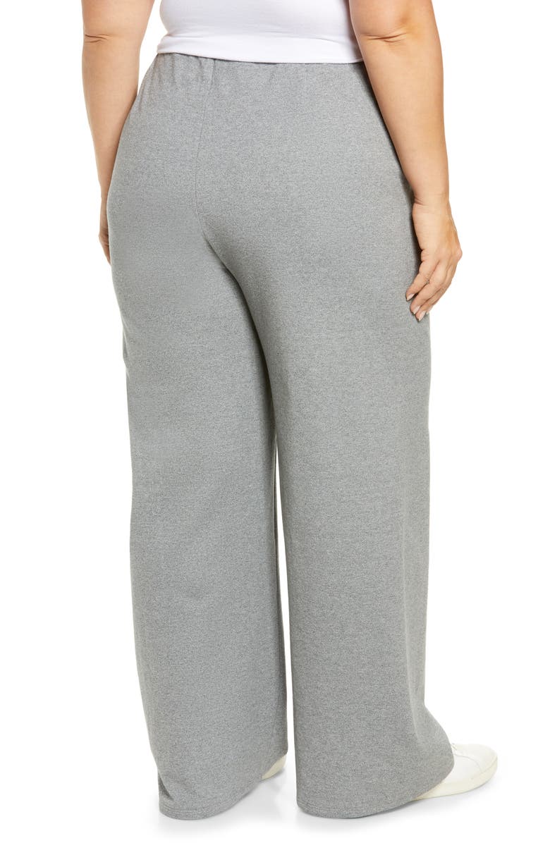 Eileen Fisher Mélange Wide Leg Stretch Organic Cotton Pants, Alternate, color,