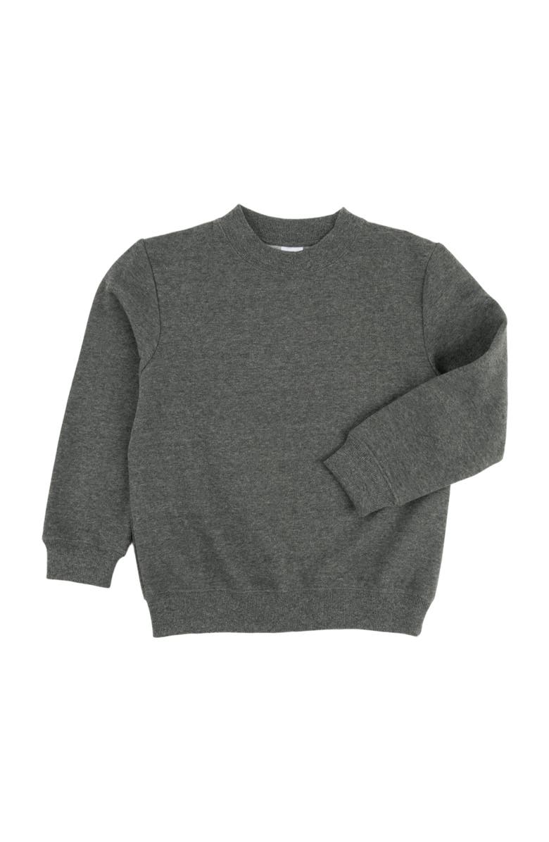 Leveret Kids Pullover Sweatshirt, Long Sleeve, Solid Colors, Alternate, color, Dark Gray
