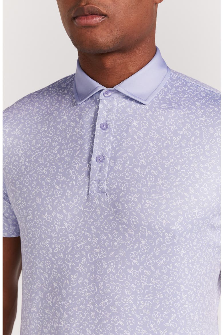 Bendall Floral Performance Golf Polo, Alternate, color, BABY LAVENDER