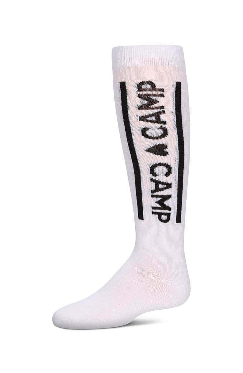 MeMoi Camp Love Knee High Socks, Main, color, White
