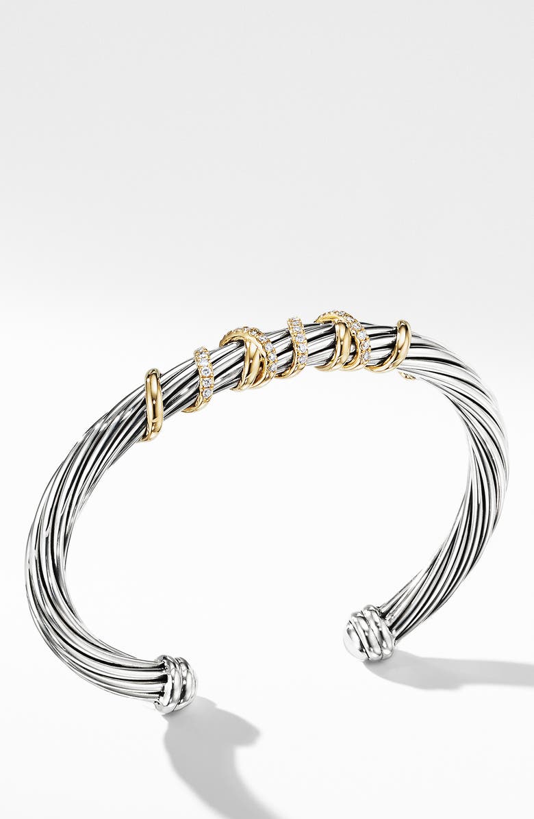 David Yurman Helena Center Station Bracelet with 18k Gold & Diamonds, Alternate, color, 