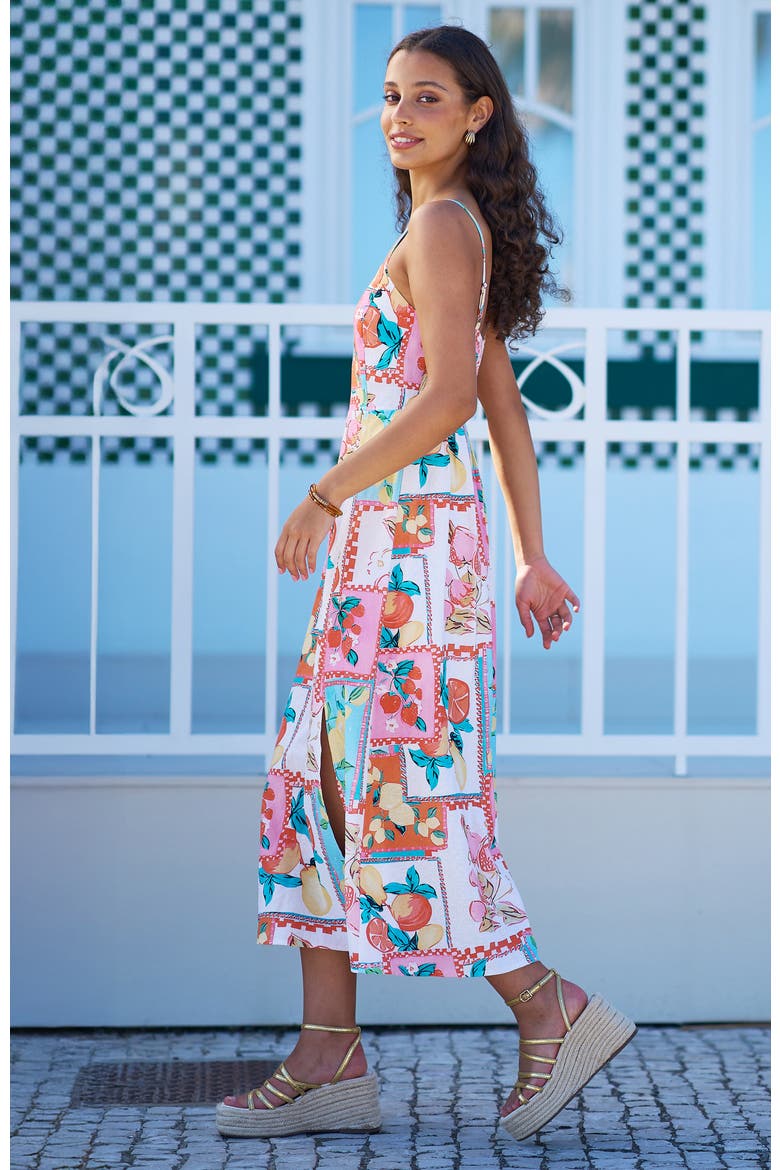 Printed Midi Sun Dress, Alternate, color, Multi