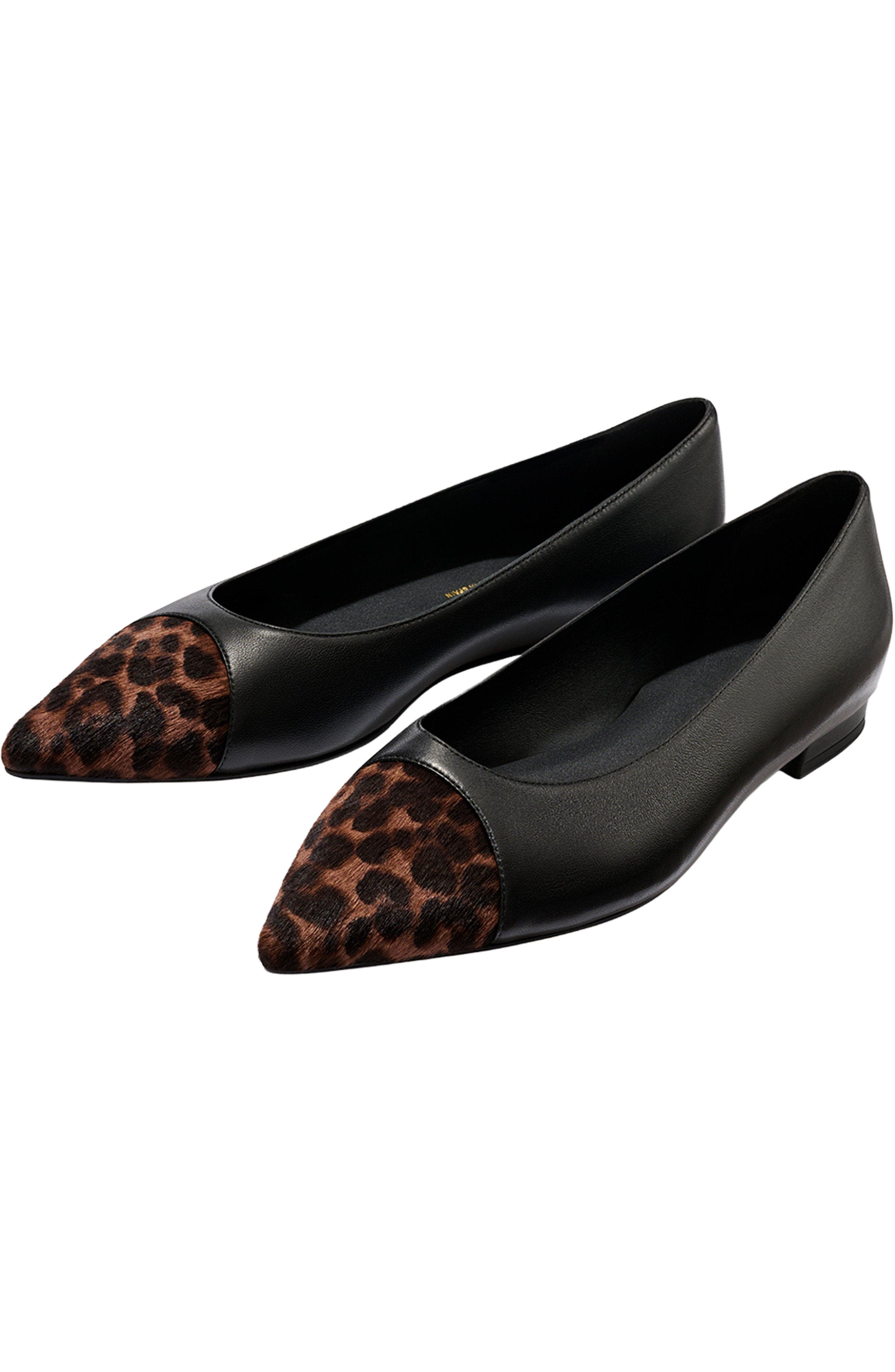 The Alba Flats, Alternate, color, Black Nappa Leopard Haircalf