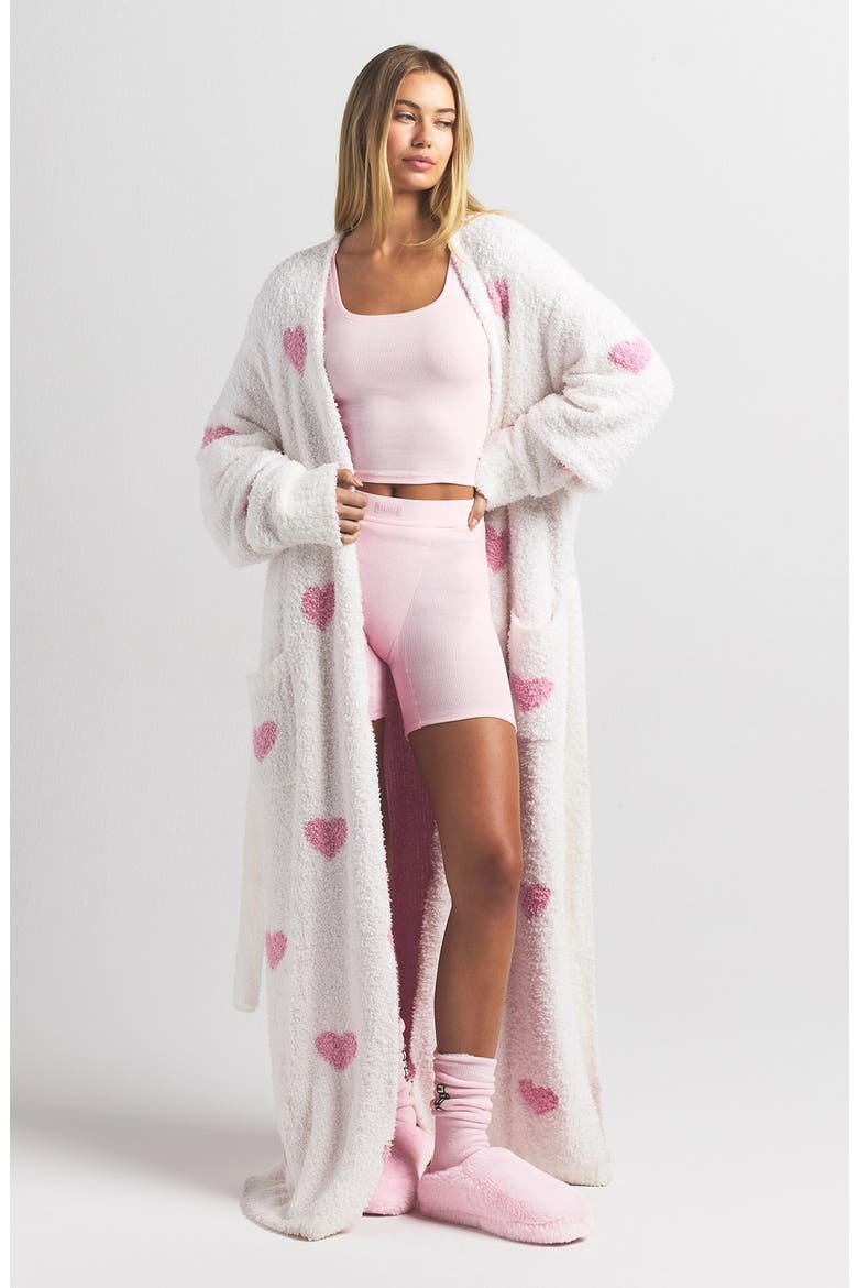 Cozy Knit Unisex Robe, Alternate, color, IVORY SPACED HEARTS