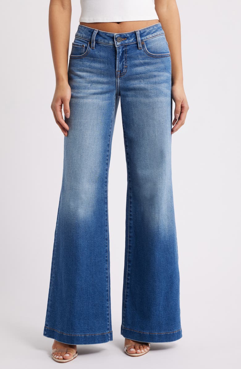 HIDDEN JEANS Low Rise Flare Jeans, Main, color, Medium Dark