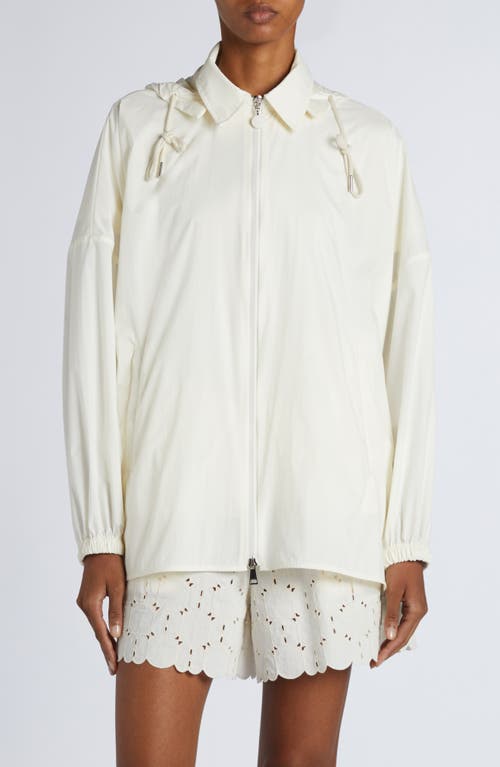 Moncler Hooded Shirt Jacket In White