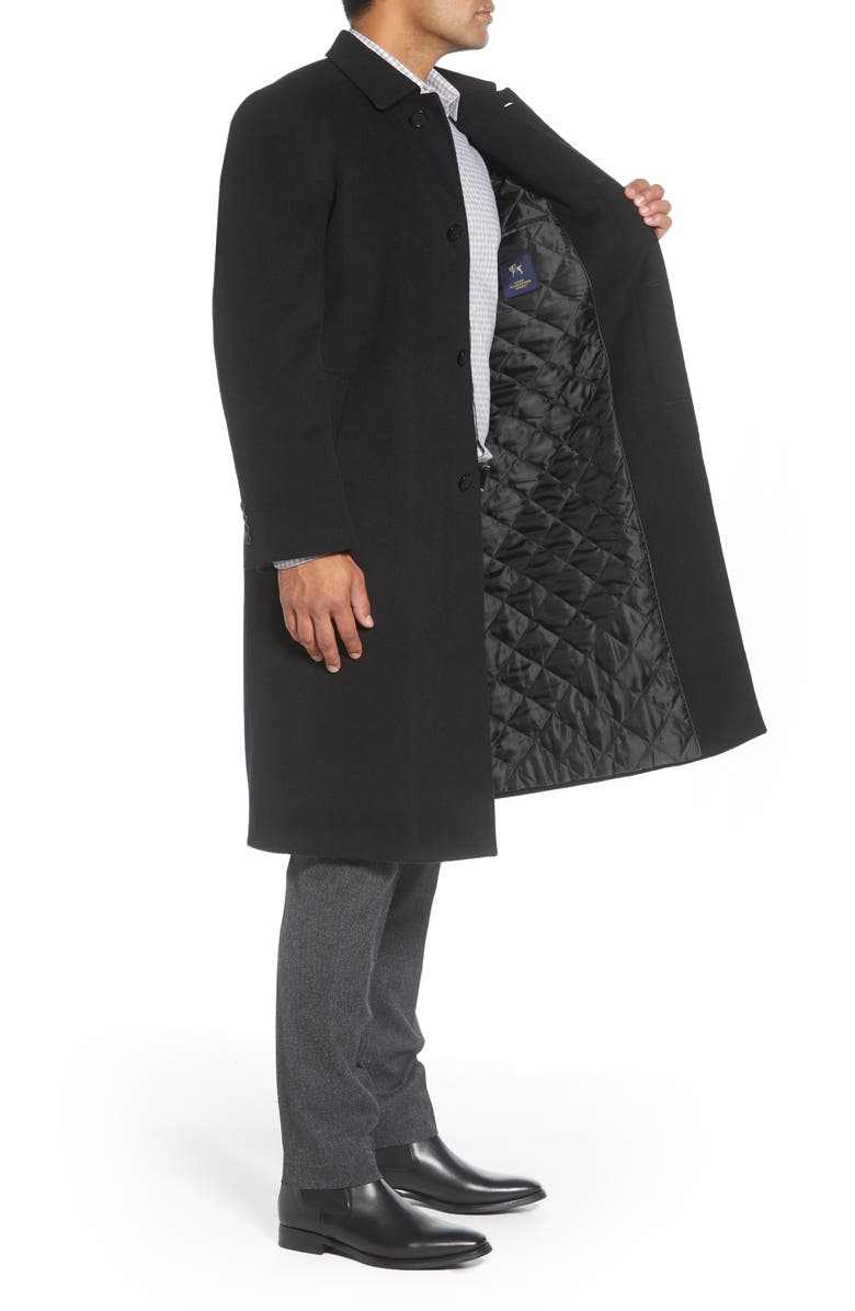 Hart Schaffner Marx Stanley Classic Fit Wool & Cashmere Overcoat, Alternate, color, Black