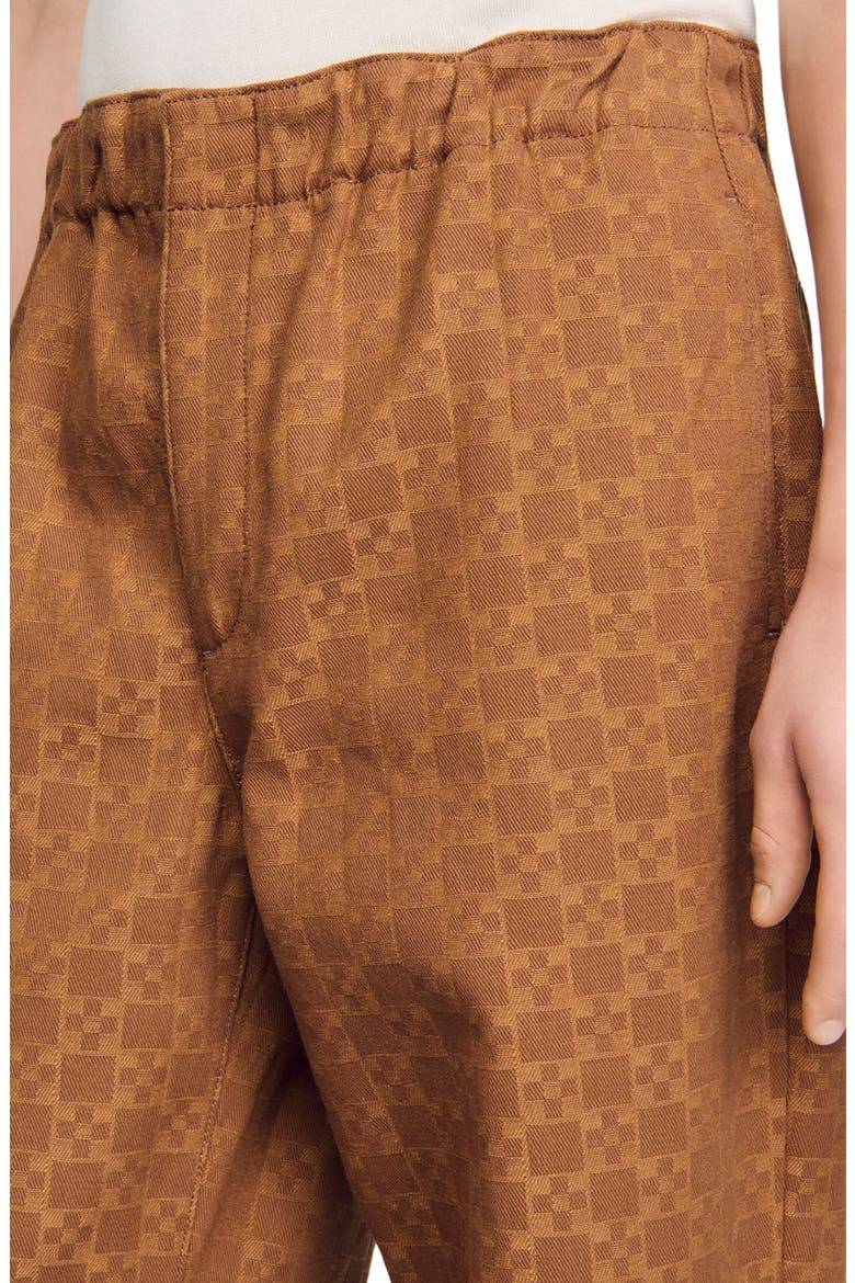 Wide-leg jacquard SquareCross jeans, Alternate, color, Camel