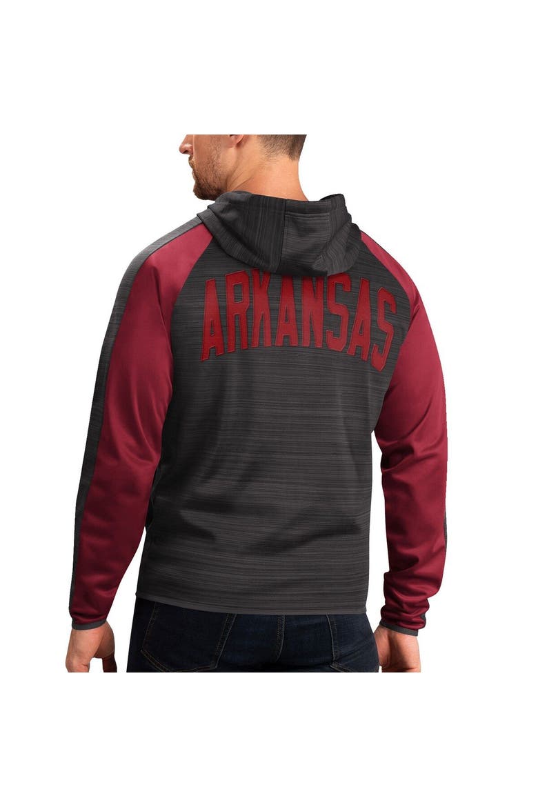 Men's G-III Sports by Carl Banks Black Arkansas Razorbacks Neutral Zone Raglan Full-Zip Track Jacket Hoodie, Alternate, color, Black