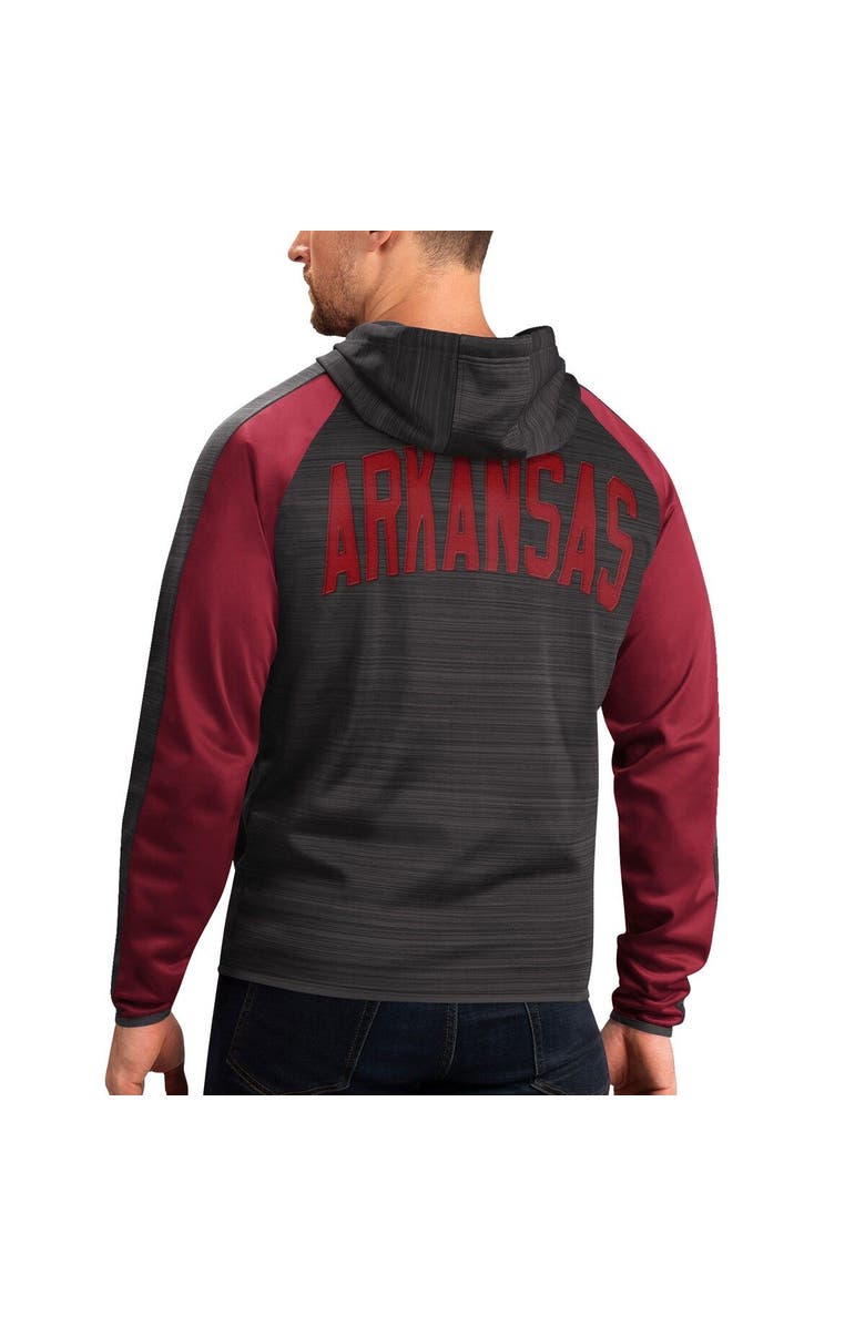 G-III SPORTS BY CARL BANKS Men's G-III Sports by Carl Banks Black Arkansas Razorbacks Neutral Zone Raglan Full-Zip Track Jacket Hoodie, Alternate, color, Black