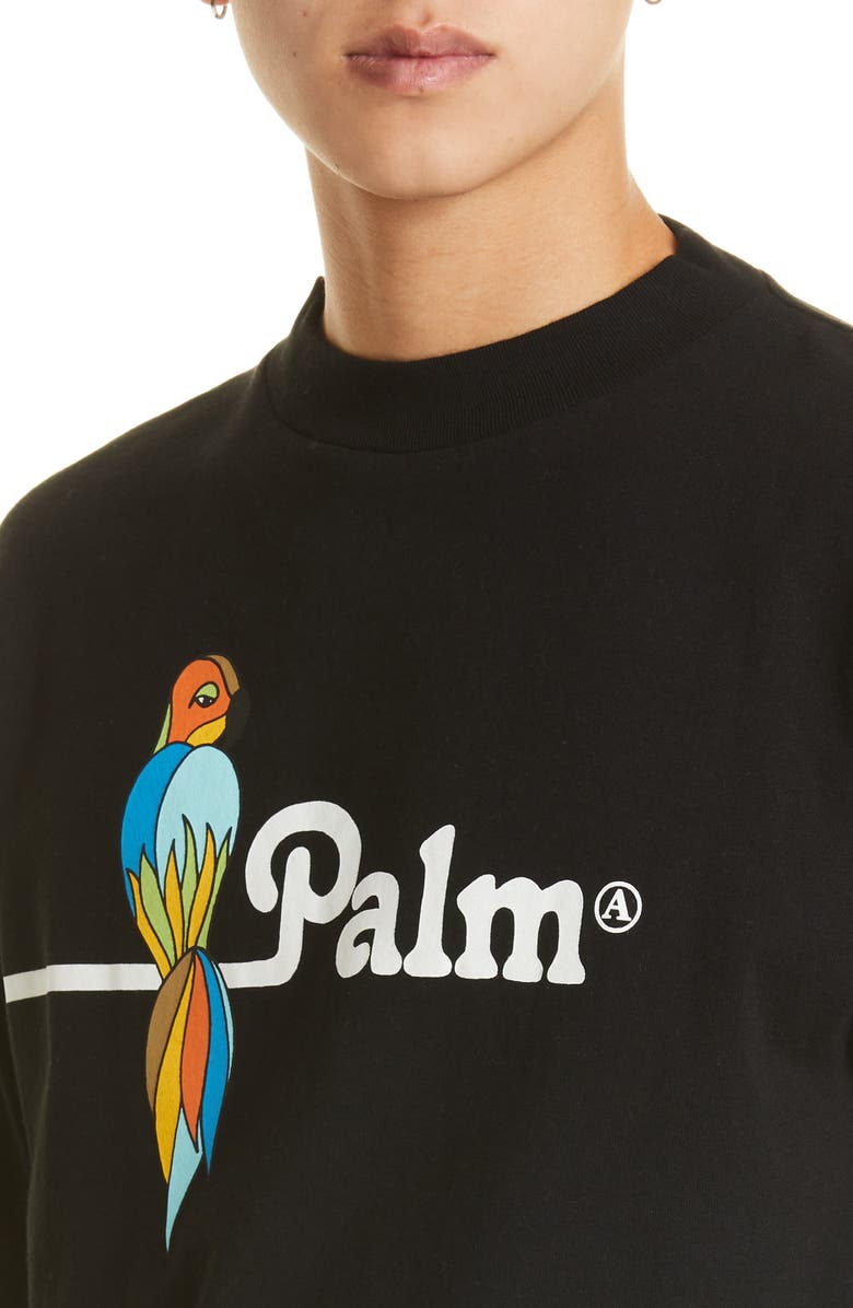 Palm Angels Men's Parrot Cotton Logo Graphic Tee, Alternate, color, 