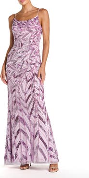 Mac Duggal Sleeveless Cowl Back Embellished Gown