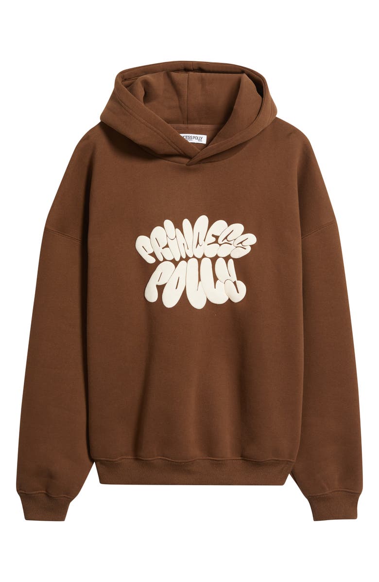 Princess Polly Brand Logo Hoodie, Alternate, color, Chocolate