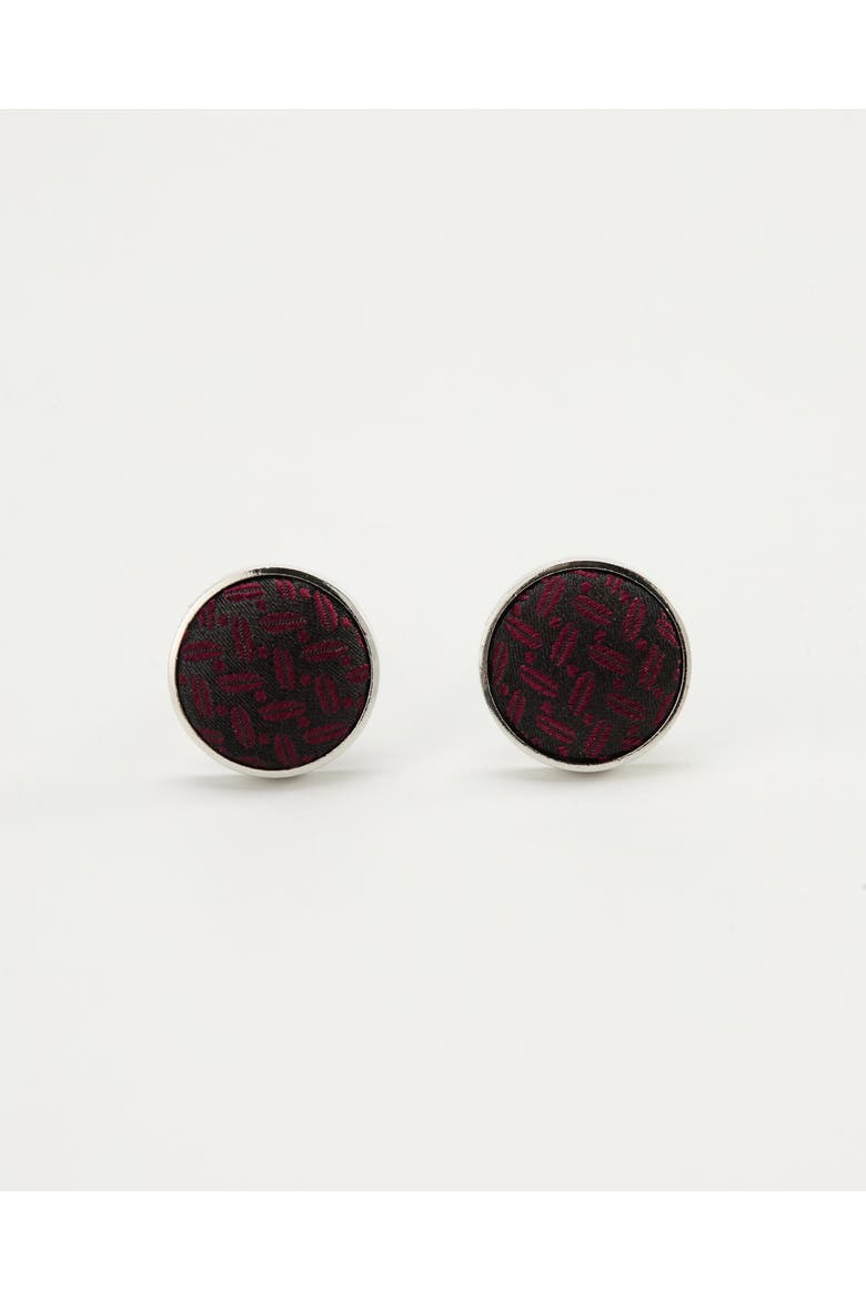 Seed Weave Silk Cufflinks, Main, color, Burgundy