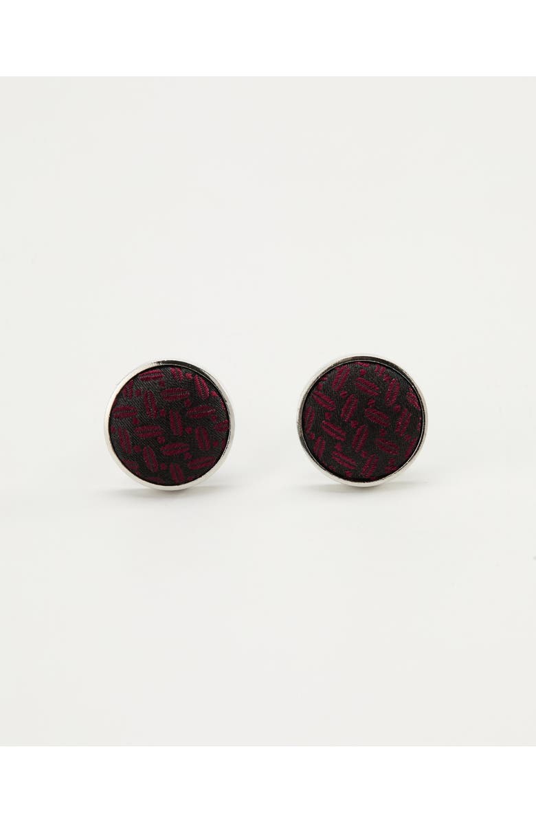 Knottery & Co Seed Weave Silk Cufflinks, Main, color, Burgundy