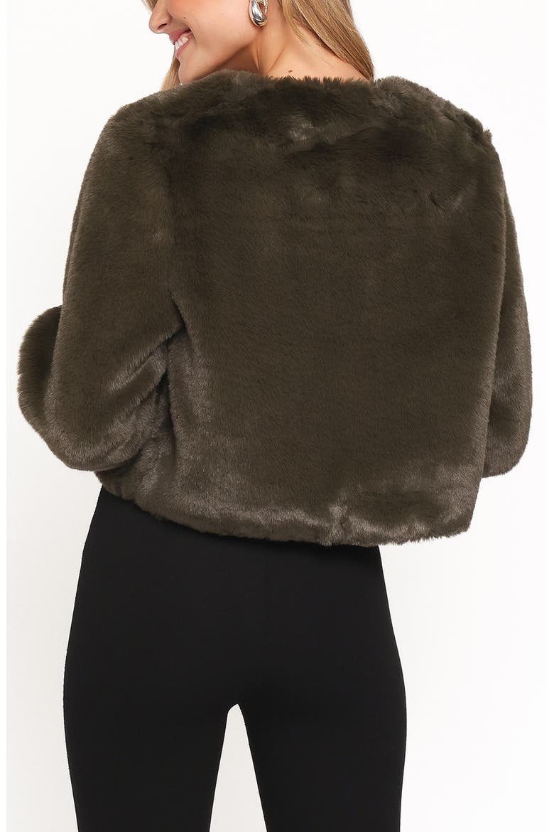Minnie Faux Fur Jacket, Alternate, color, FOREST GREEN