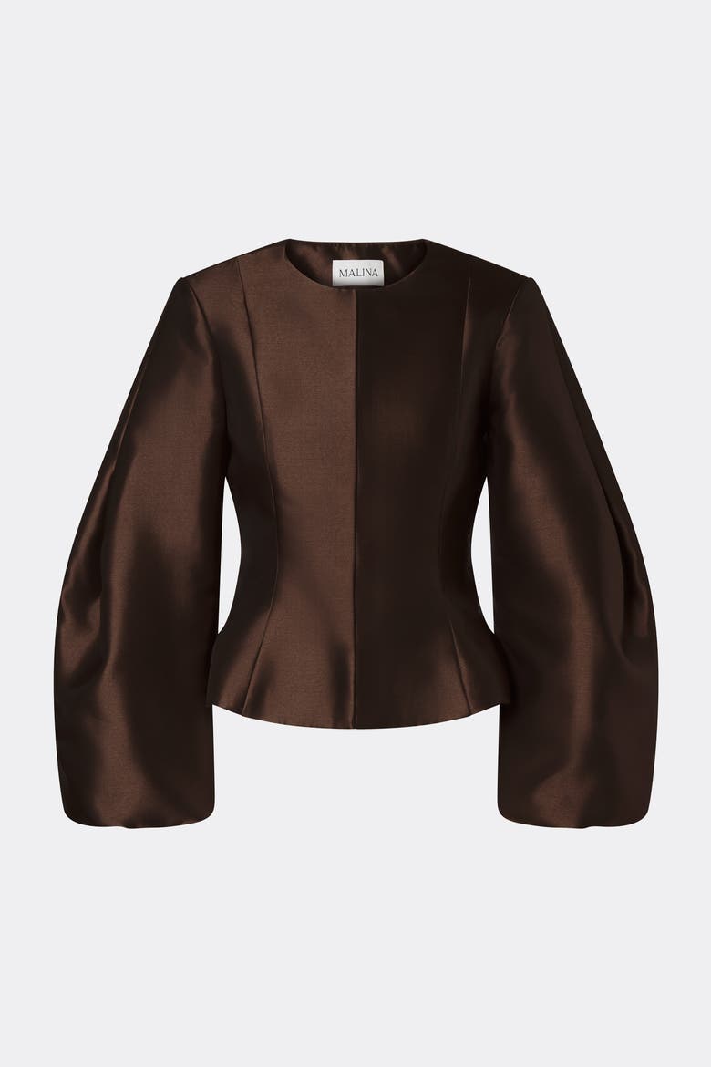Vendela Balloon Sleeve Blouse, Alternate, color, Dark Brown