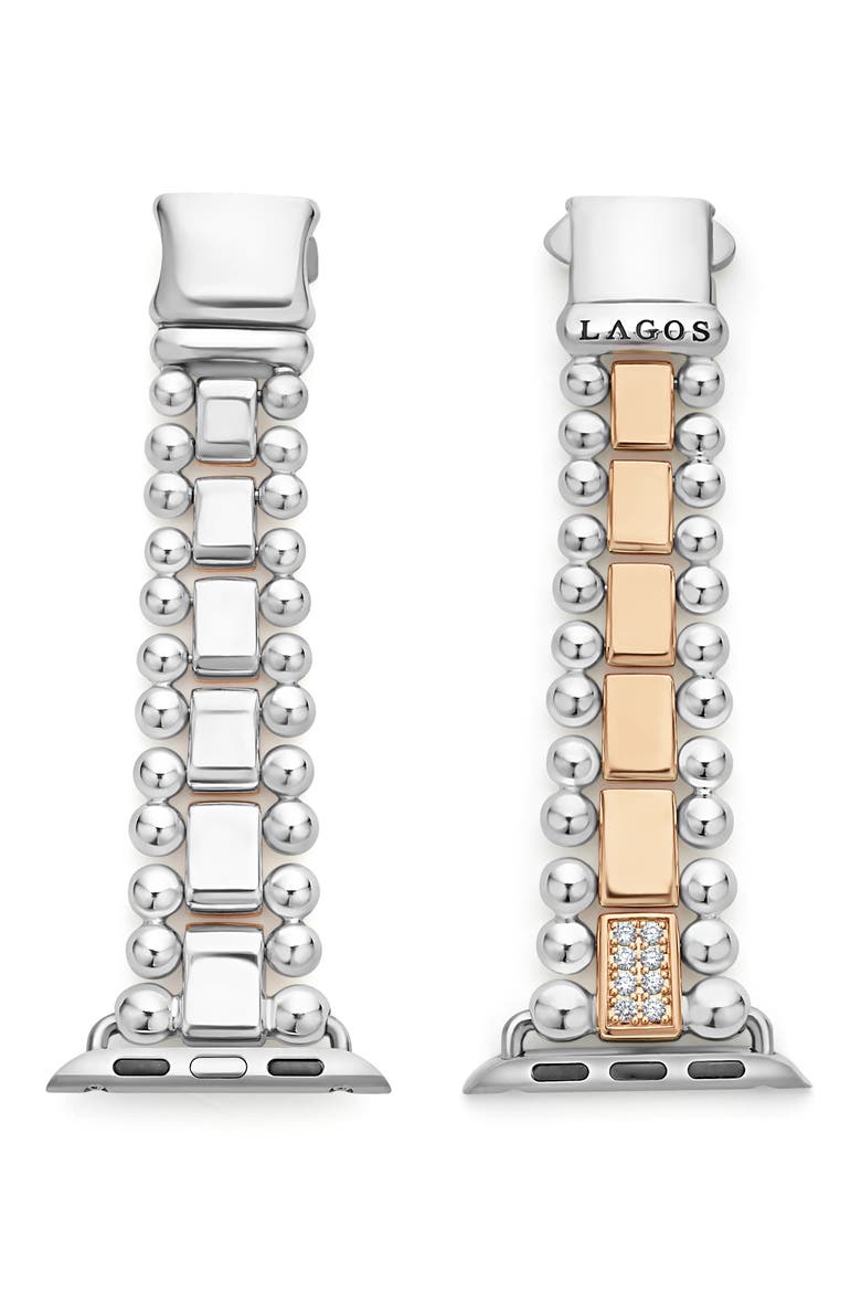 Smart Caviar Diamond Apple Watch® Watchband, Main, color, ROSE GOLD