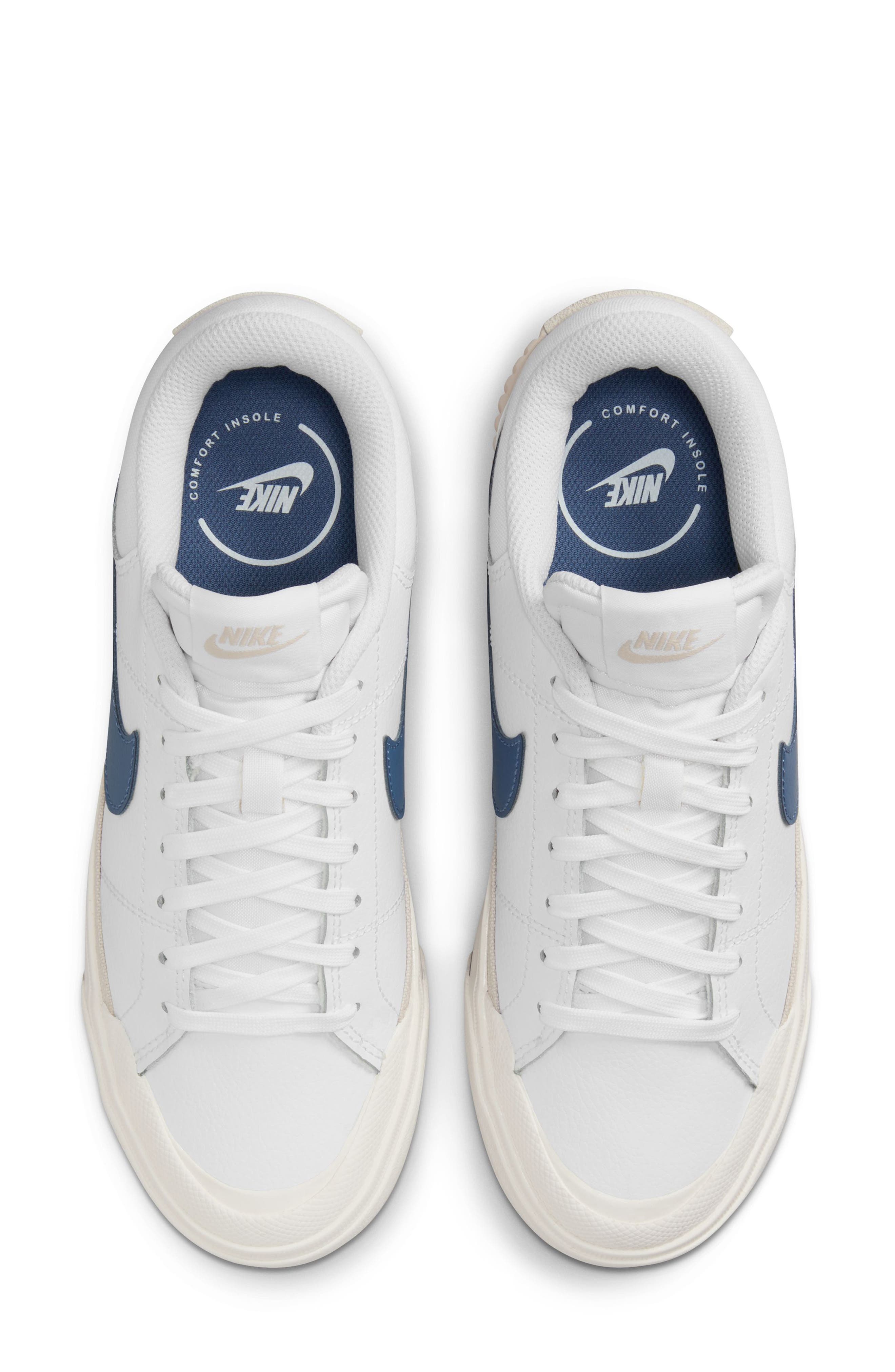 Court Legacy Lift Platform Sneaker, Alternate, color, WHITE/ BLUE/ OREWOOD/ SAIL