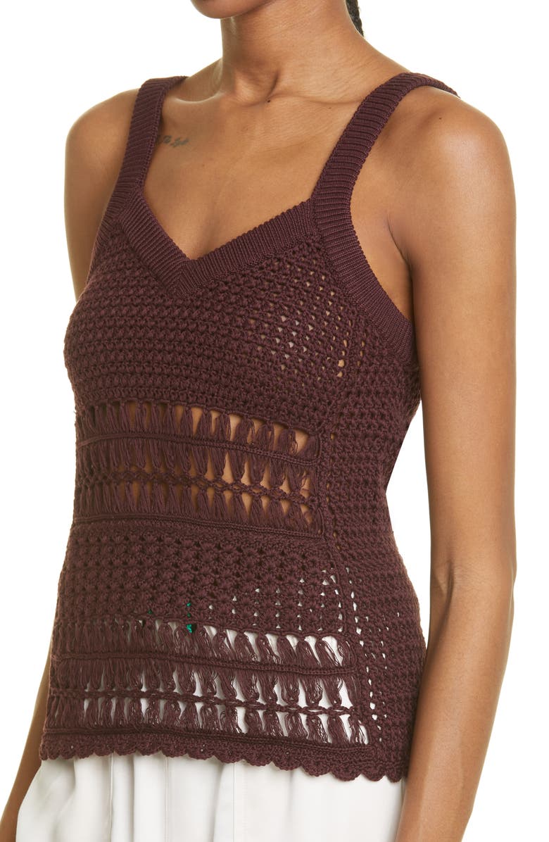 Wales Bonner Women's Djembe Cotton Crochet Tank, Alternate, color,