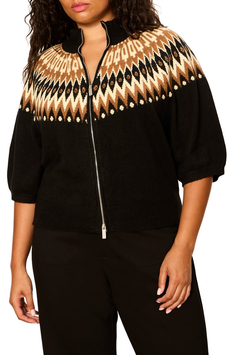 Fair Isle Zip Up Sweater, Main, color, POCONOS FAIRISLE