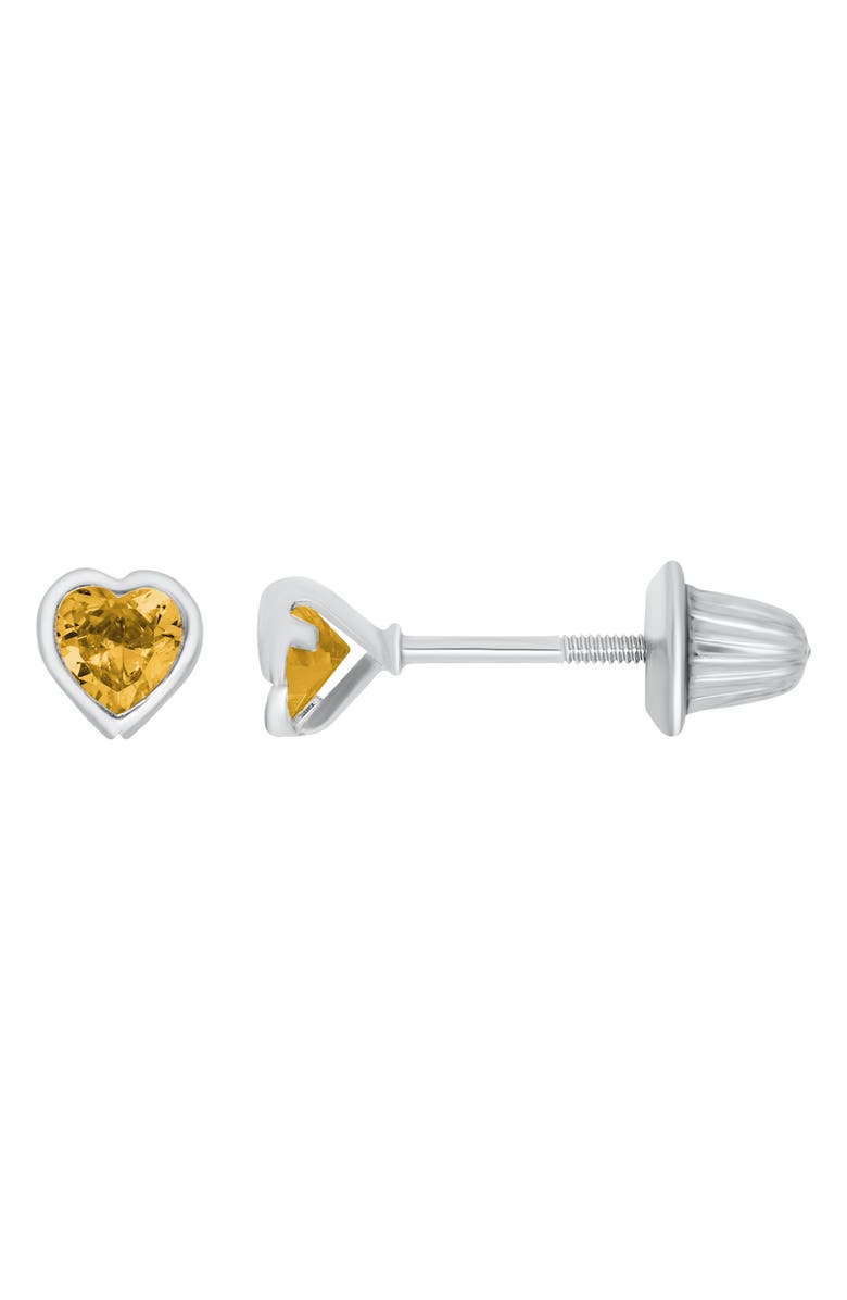 Mignonette Kids' November Birthstone Stud Earrings, Main, color, Yellow