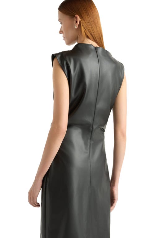 Modern Citizen Channing Vegan Leather Wrap Neck Dress In Multi