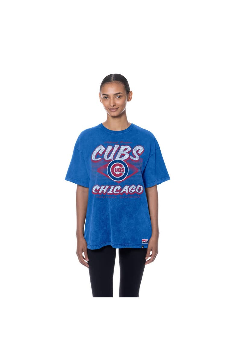 New Era Women's New Era  Blue Chicago Cubs Mineral Wash Oversized T-Shirt, Alternate, color, Blue