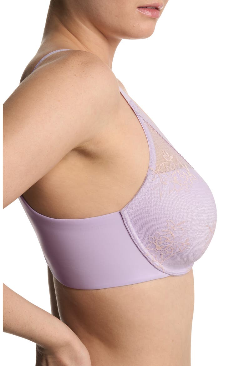 Love Lace Back Smoothing Plunge T-Shirt Bra, Alternate, color, PURPLE PEARL/ PEACH WHIP