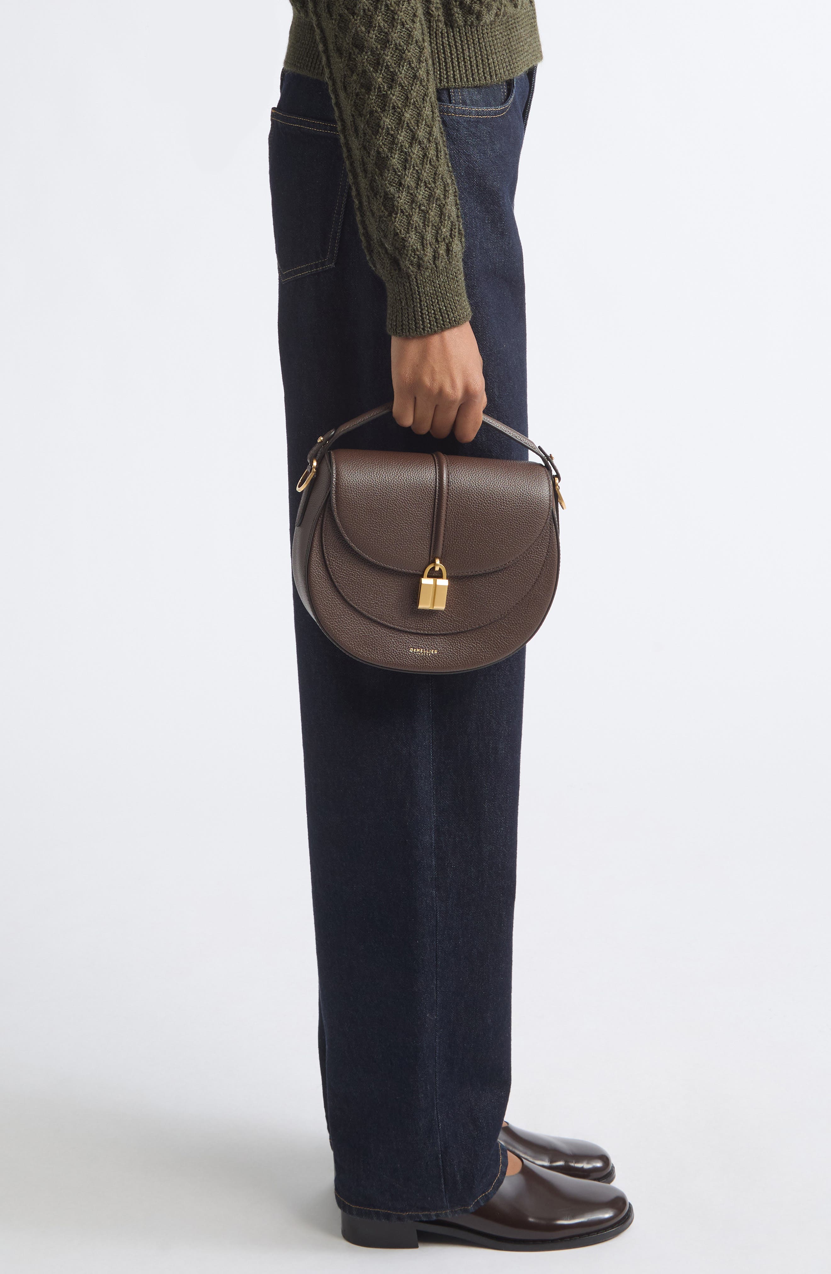 Siena Leather Saddle Crossbody Bag, Alternate, color, MOCHA