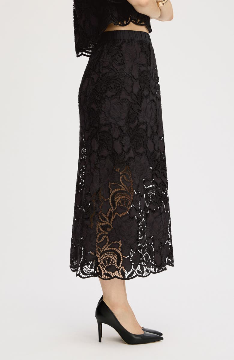 Sam Edelman Lace Maxi Skirt, Alternate, color, True Black