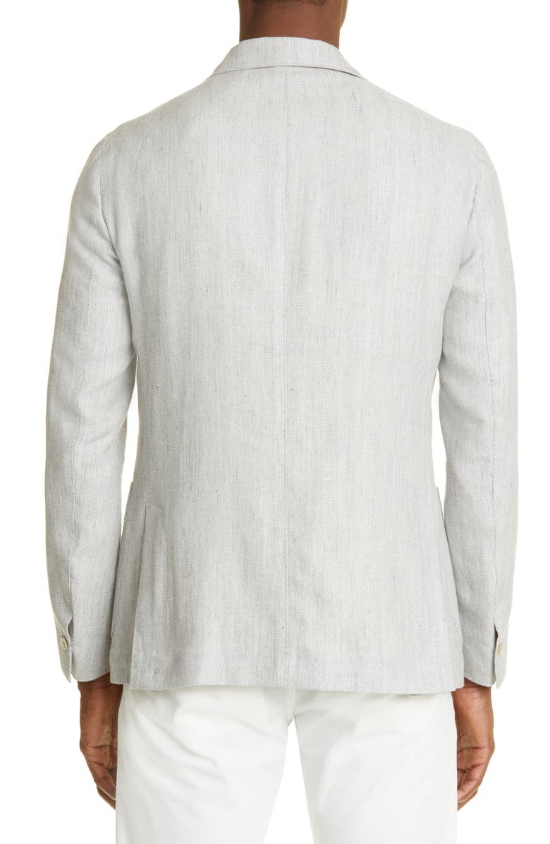 Eleventy Deconstructed Herringbone Linen & Wool Sport Coat, Alternate, color,