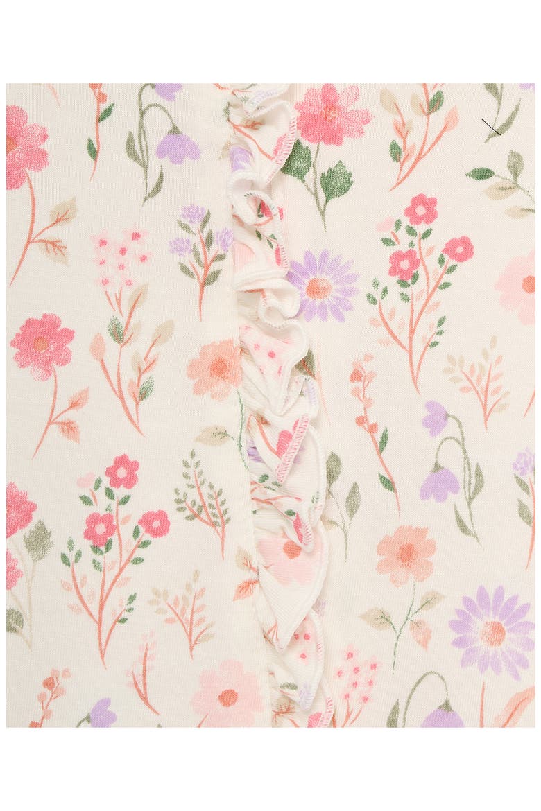 Meadow Floral Stretch Viscose Zip Footie & Headband Set (Nordstrom Exclusive), Alternate, color, FLORAL