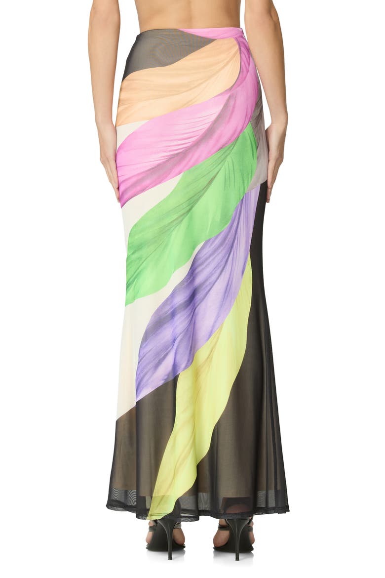 Tegan Feather Print Maxi Skirt, Alternate, color, SUMMER FEATHERS