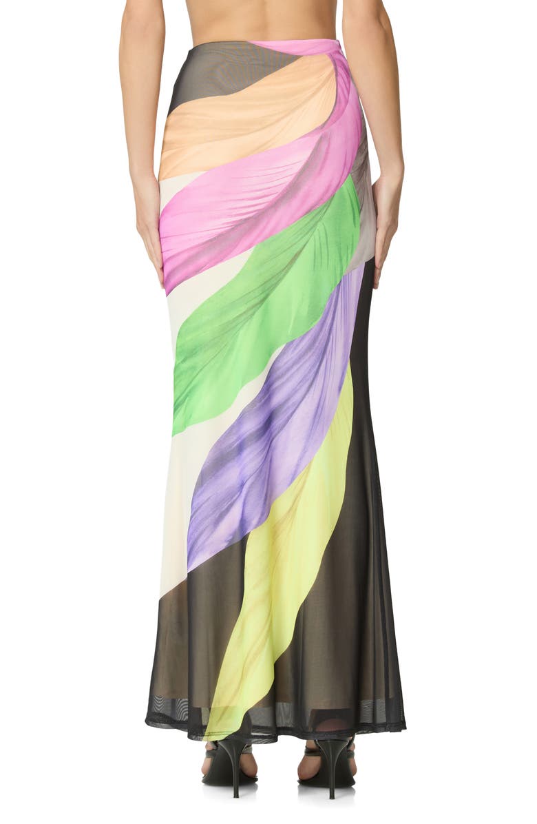AFRM Tegan Feather Print Maxi Skirt, Alternate, color, Summer Feathers