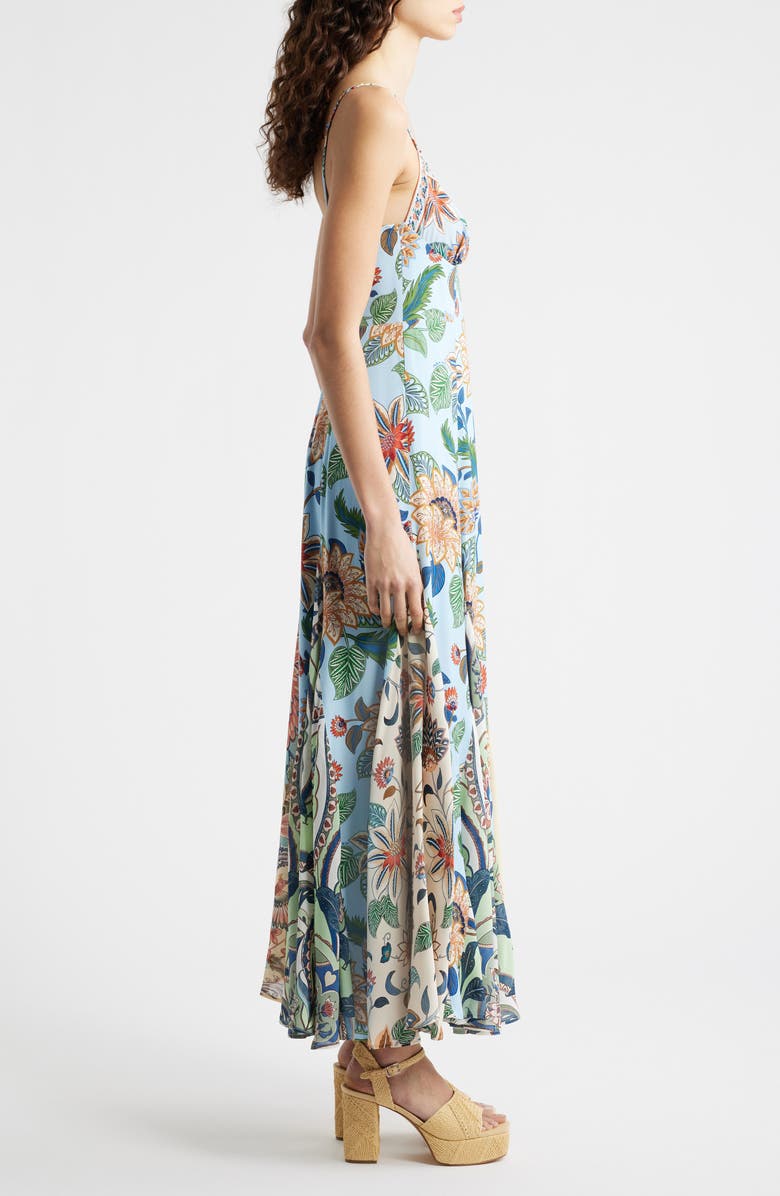 FARM Rio Floral Delight Sleeveless Maxi Dress, Alternate, color, Floral Delhi Light Blue