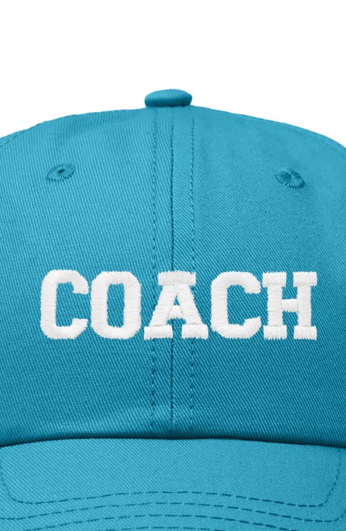 Dalix Coach Embroidered Sports Dad Cap In Teal