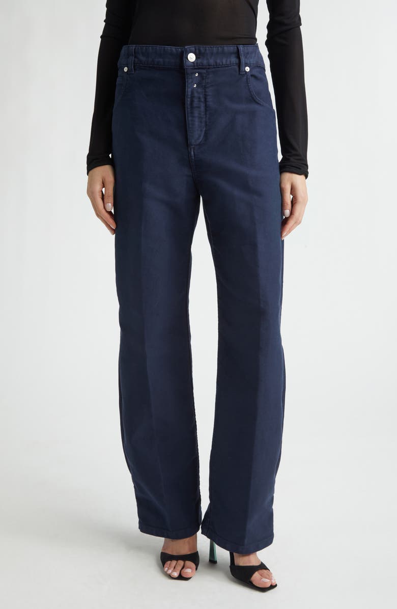 Victoria Beckham Straight Leg Five-Pocket Pants, Main, color, Navy