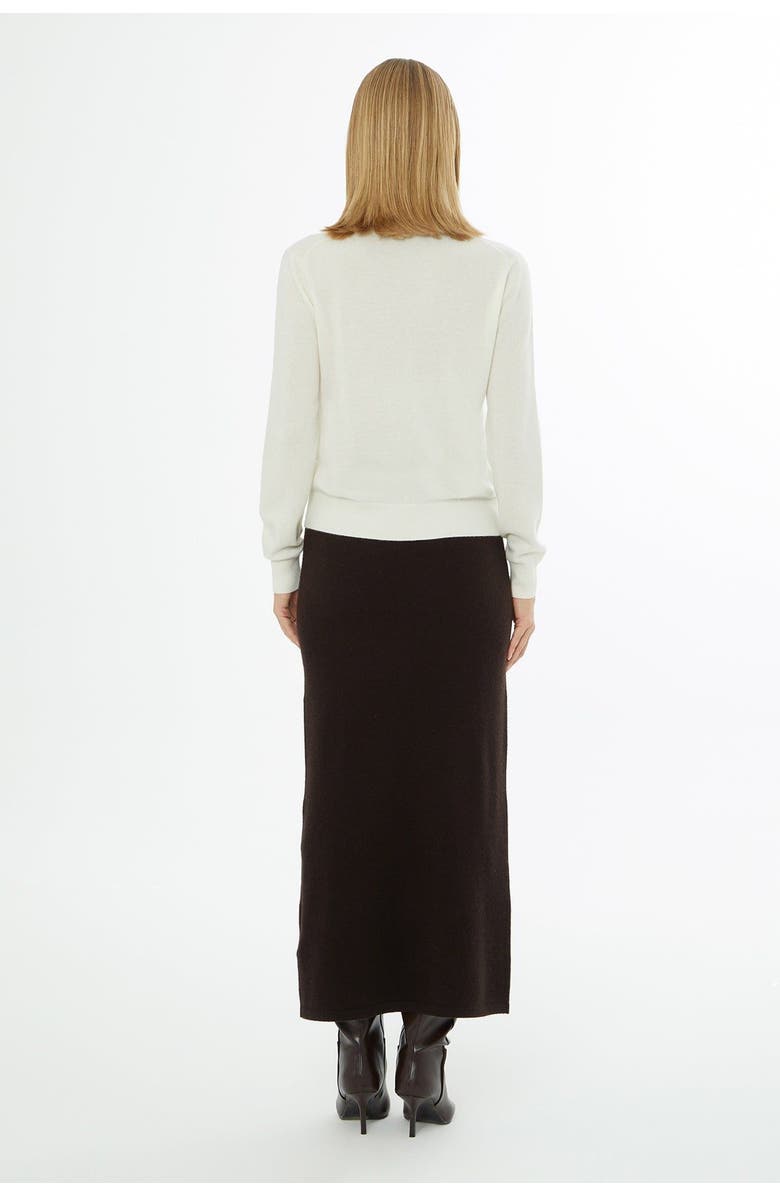 Gizia Shirt Collar Sweater with Button Closure Ecru, Alternate, color, Ecru