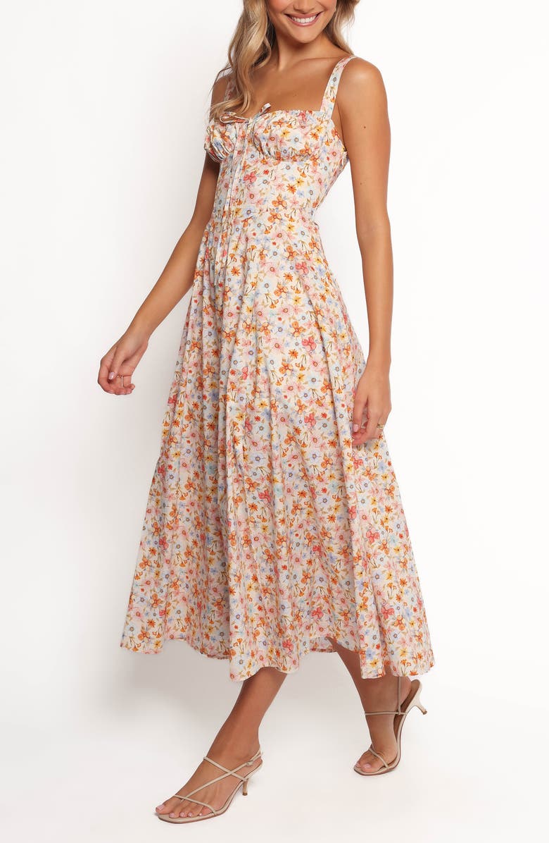 Petal & Pup Wisteria Floral Sleeveless Midi Dress, Alternate, color, Orange