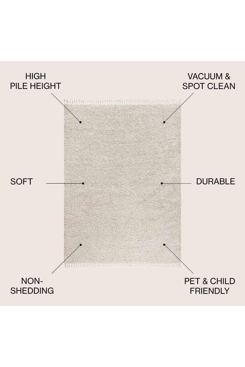 Mercer Shag Plush Tassel Area Rug, Alternate, color, Cream