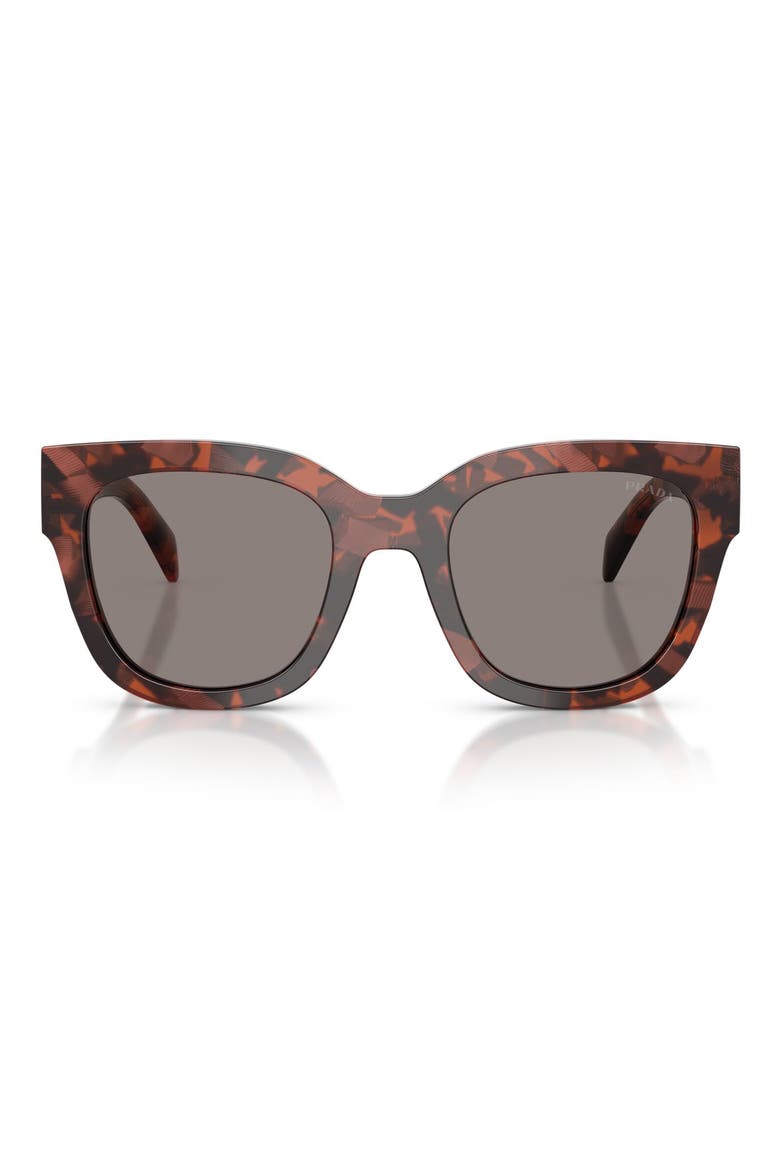 52mm Square Sunglasses, Main, color, AMARANTH TORTOISE / DARK GREY