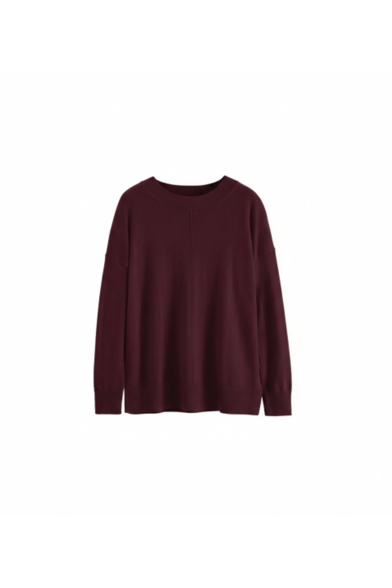 Wool & Cashmere Slouchy Sweater, Alternate, color, Aubergine