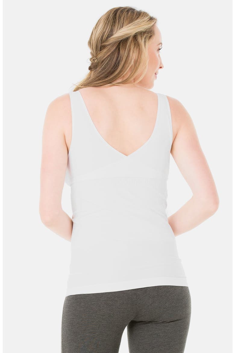 Ingrid & Isabel® Seamless Cross Front Nursing Camisole, Alternate, color, WHITE