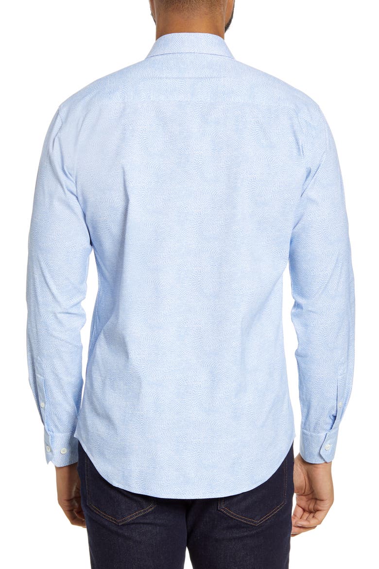Shaped Fit Button-Up Performance Shirt, Alternate, color, SKY