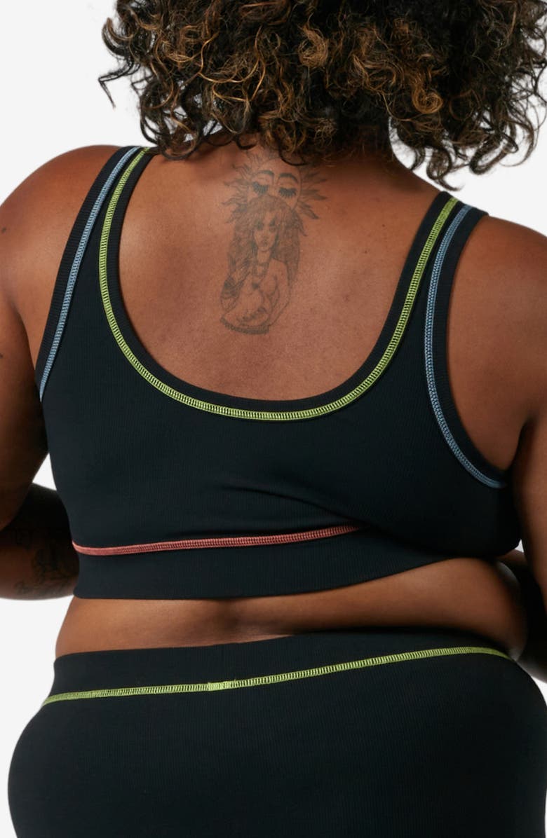 TomboyX Essentials Rib Sports Bra, Alternate, color, Stitched With Love