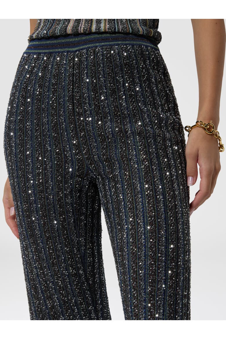 Striped Flared Trousers With Sequins, Alternate, color, Multicoloured