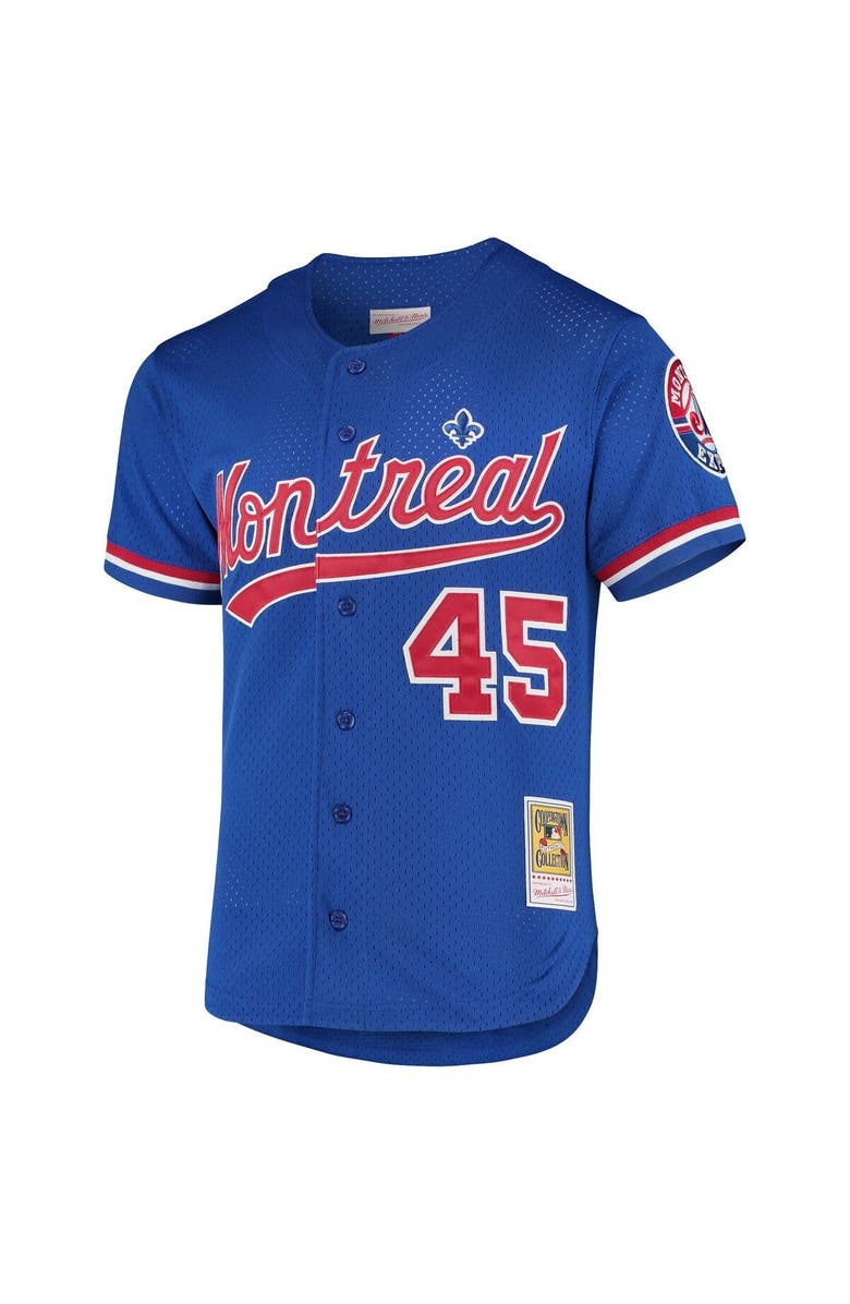Mitchell & Ness Men's Mitchell & Ness Pedro Martinez Blue Montreal Expos Cooperstown Collection Mesh Batting Practice Button-Up Jersey, Alternate, color, Blue